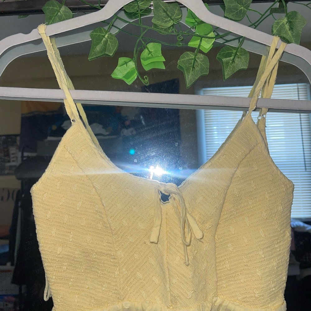 Urban Outfitters Yellow Tie Front Crop Camisole